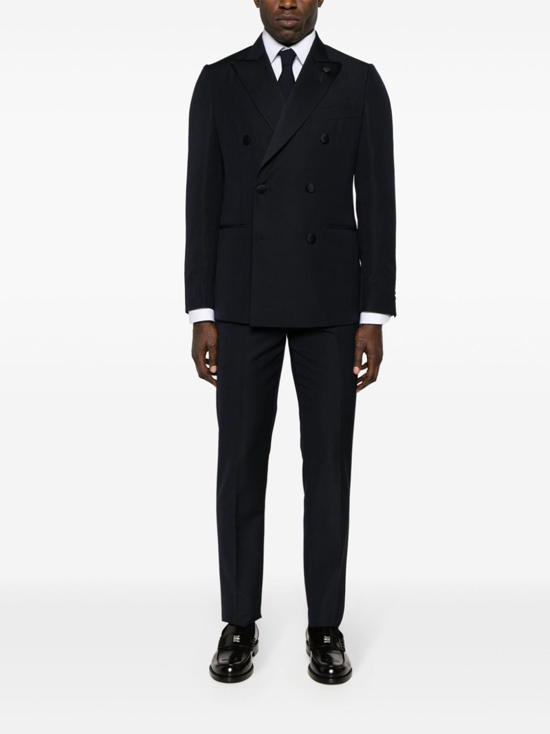 LARDINI double-breasted wool-blend suit outlook