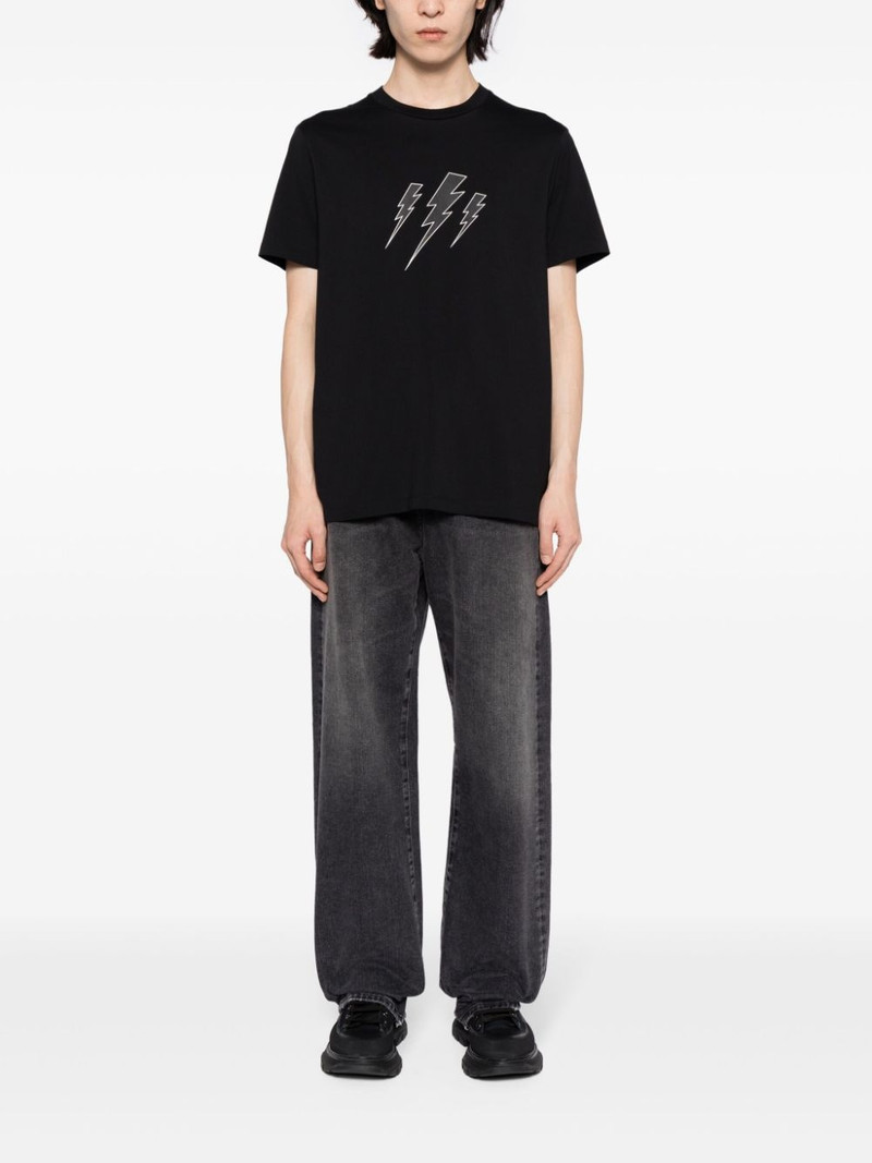 Neil Barrett Thunderbolt-print cotton T-shirt outlook