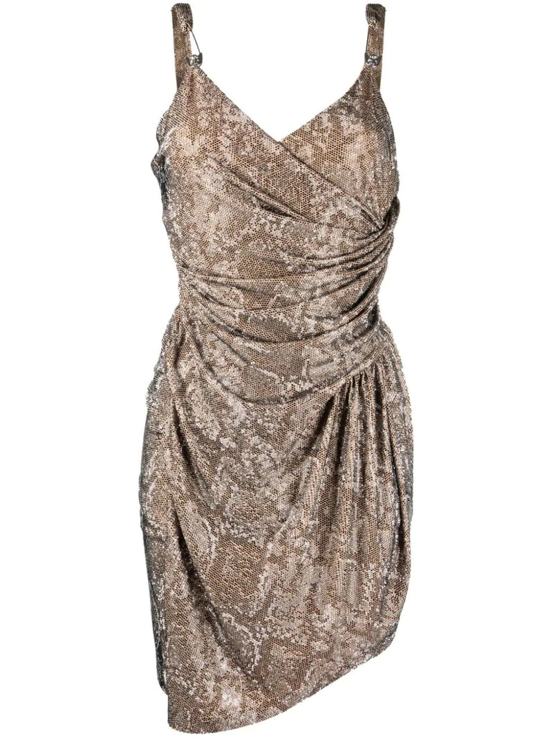 Python-print embellished mini dress 1
