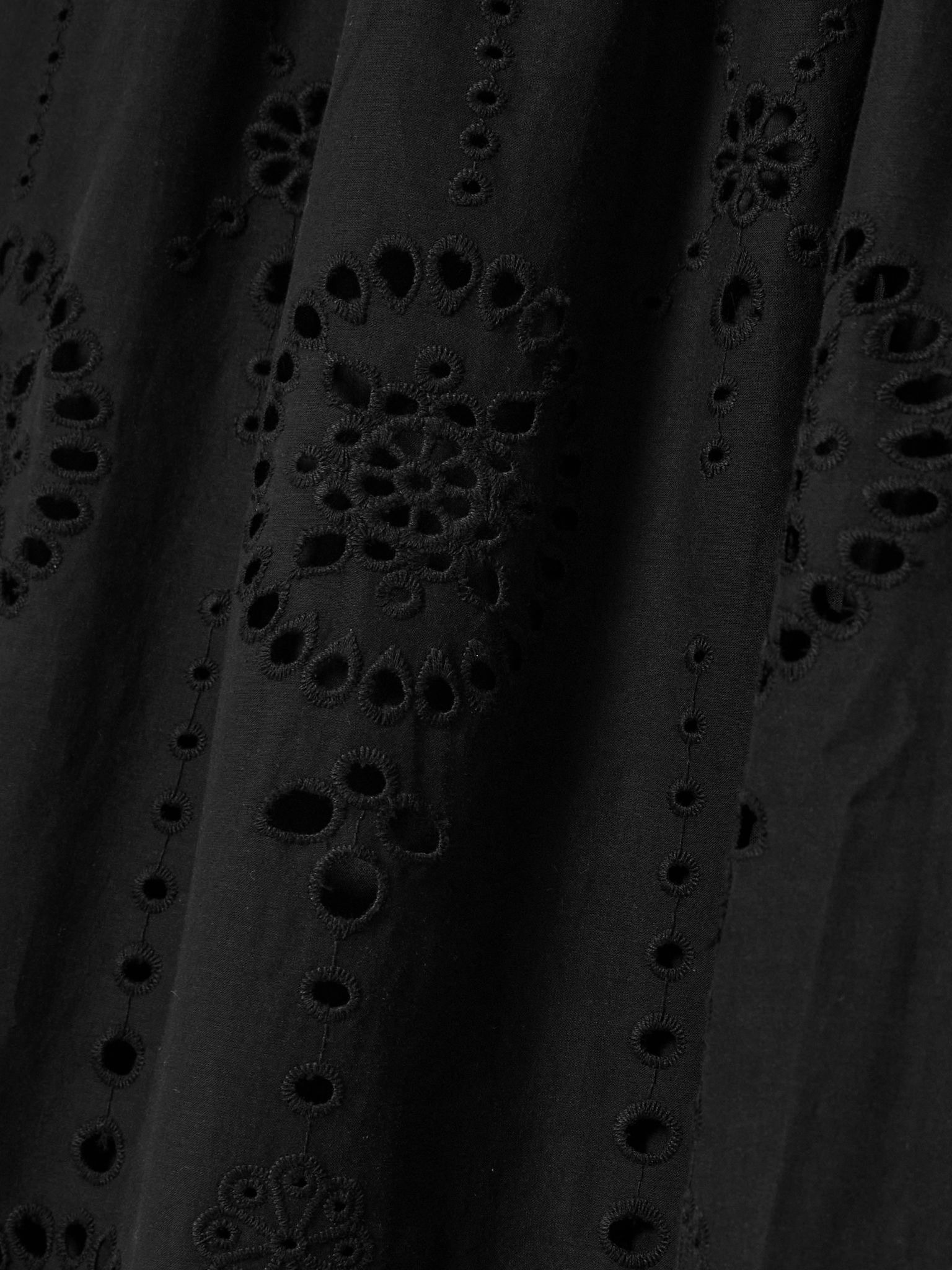 Strapless broderie anglaise organic cotton and stretch-knit midi dress Black - 4
