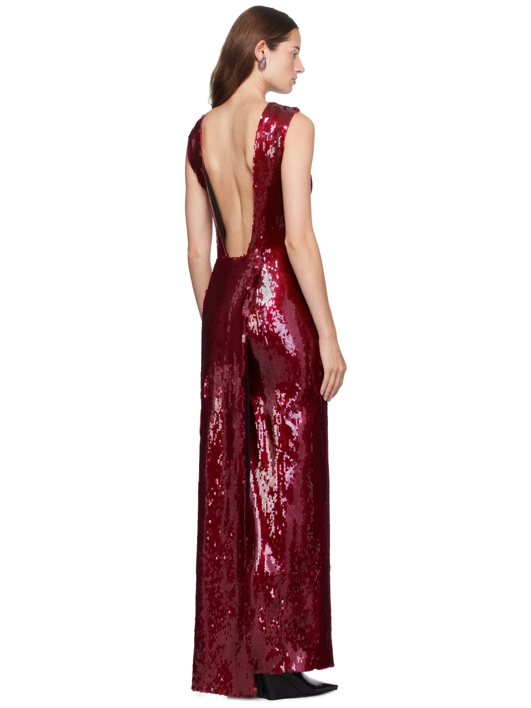 Burgundy Simm Gown Maxi Dress - 3