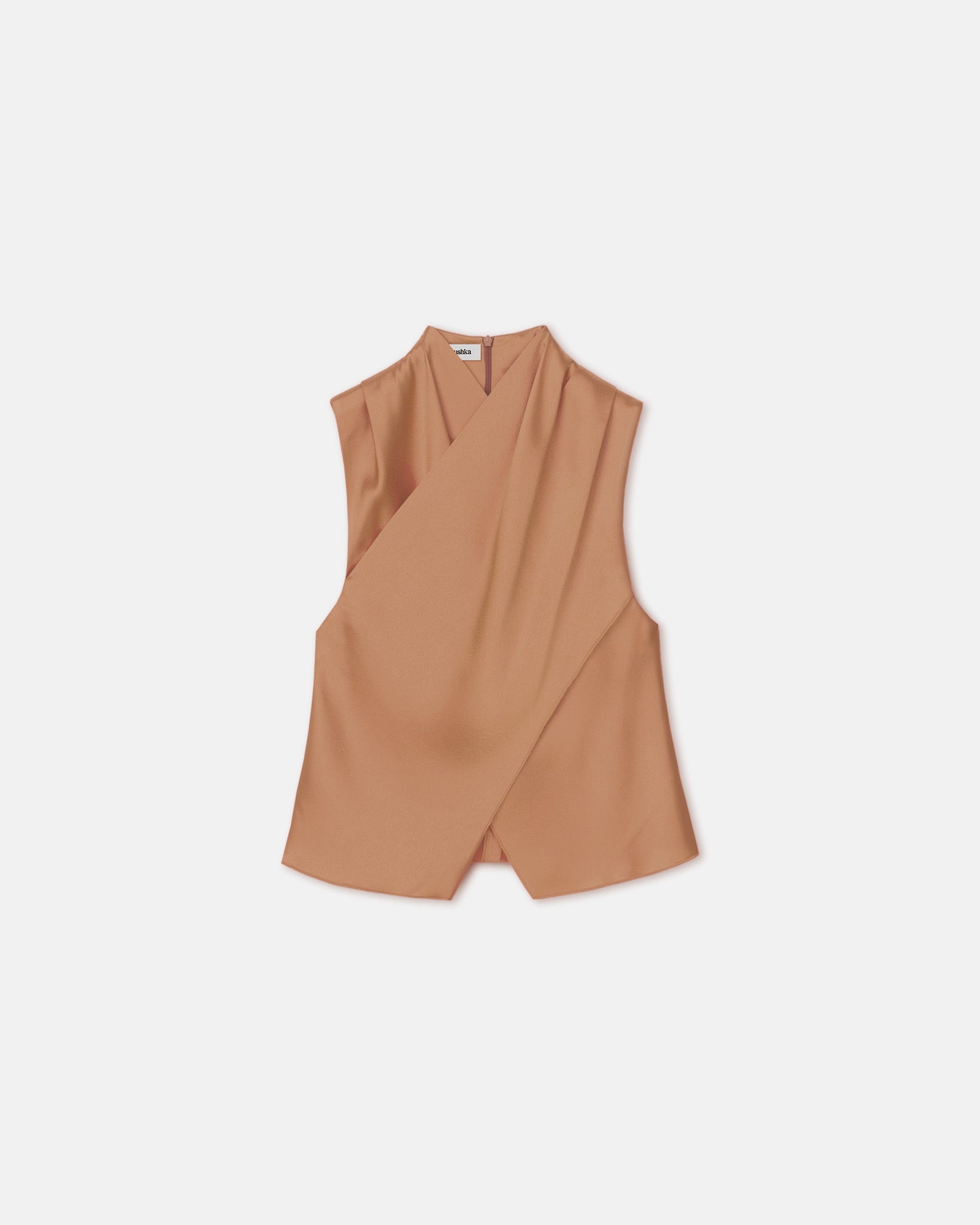 Sleeveless Top With High Neck - 1