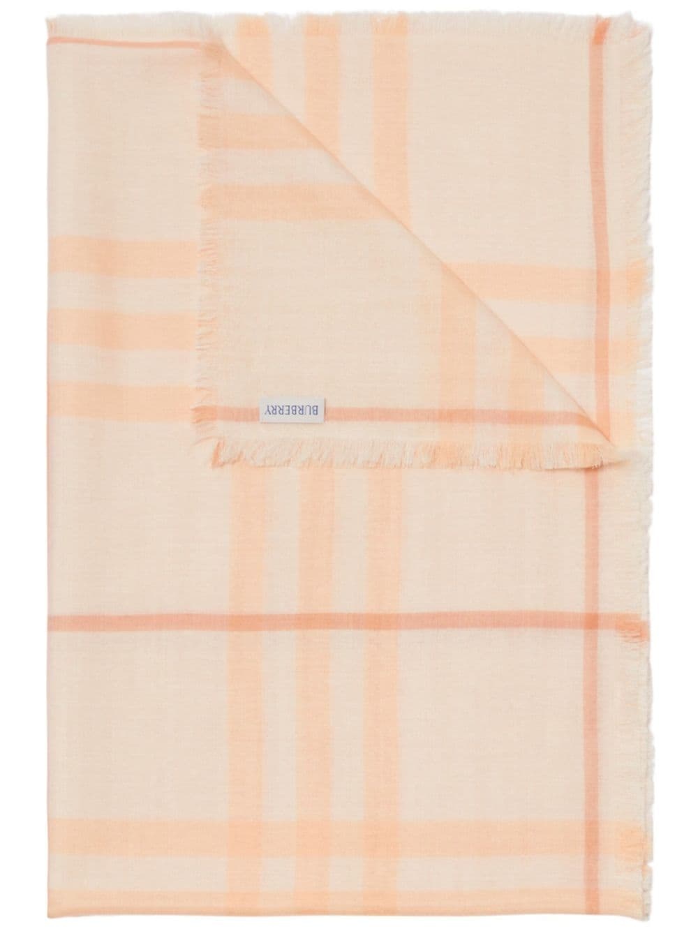 checkered reversible frayed scarf - 1