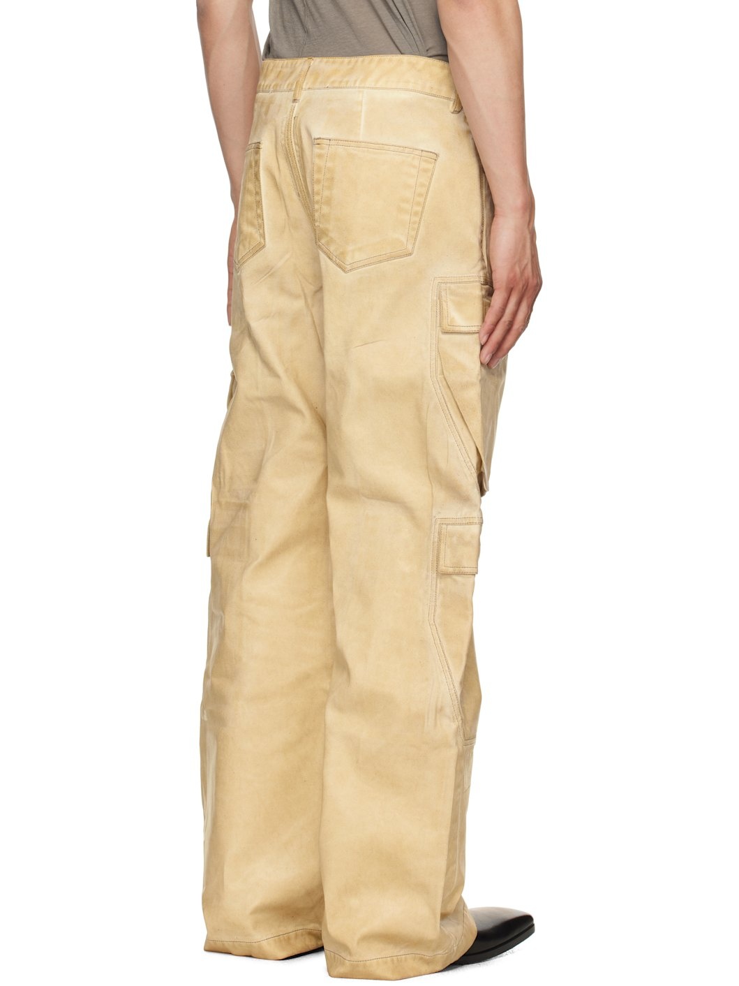 Beige Hollywood Double Cargo Jeans - 3