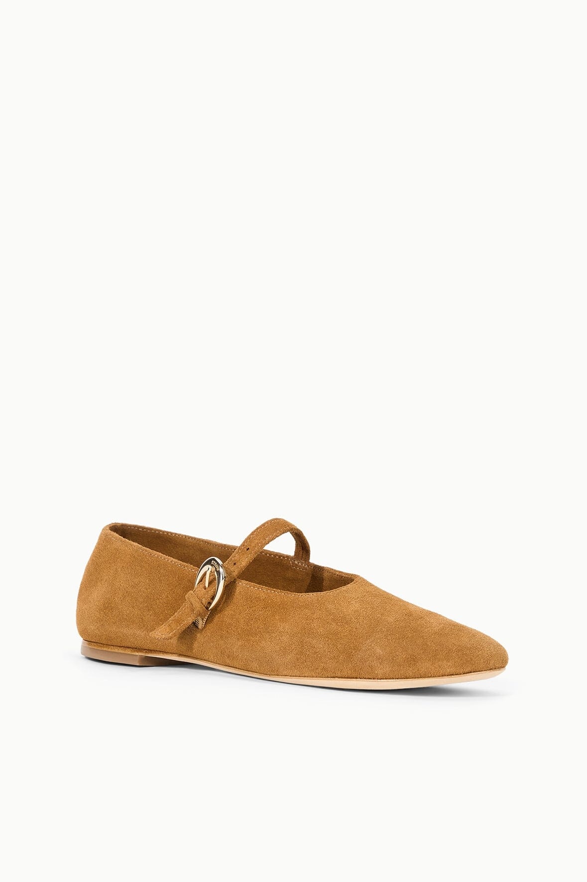 STAUD ALBA MARY JANE BALLET FLAT TAN - 3