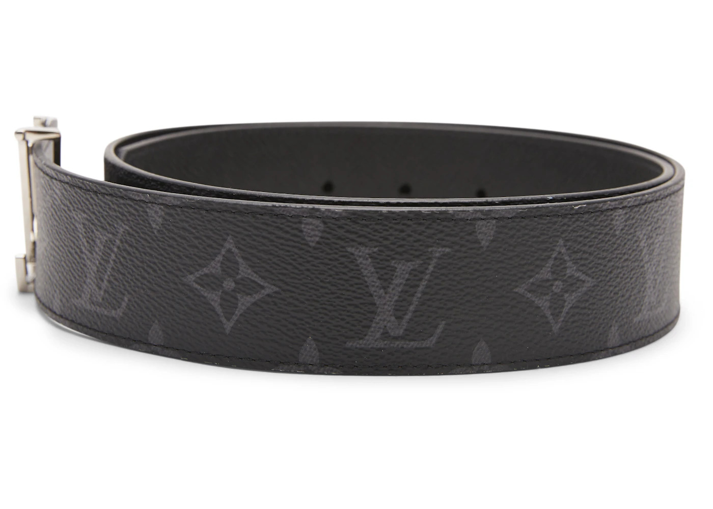 Louis Vuitton LV Initiales Reversible Belt Monogram Eclipse Taiga 40MM Black - 2