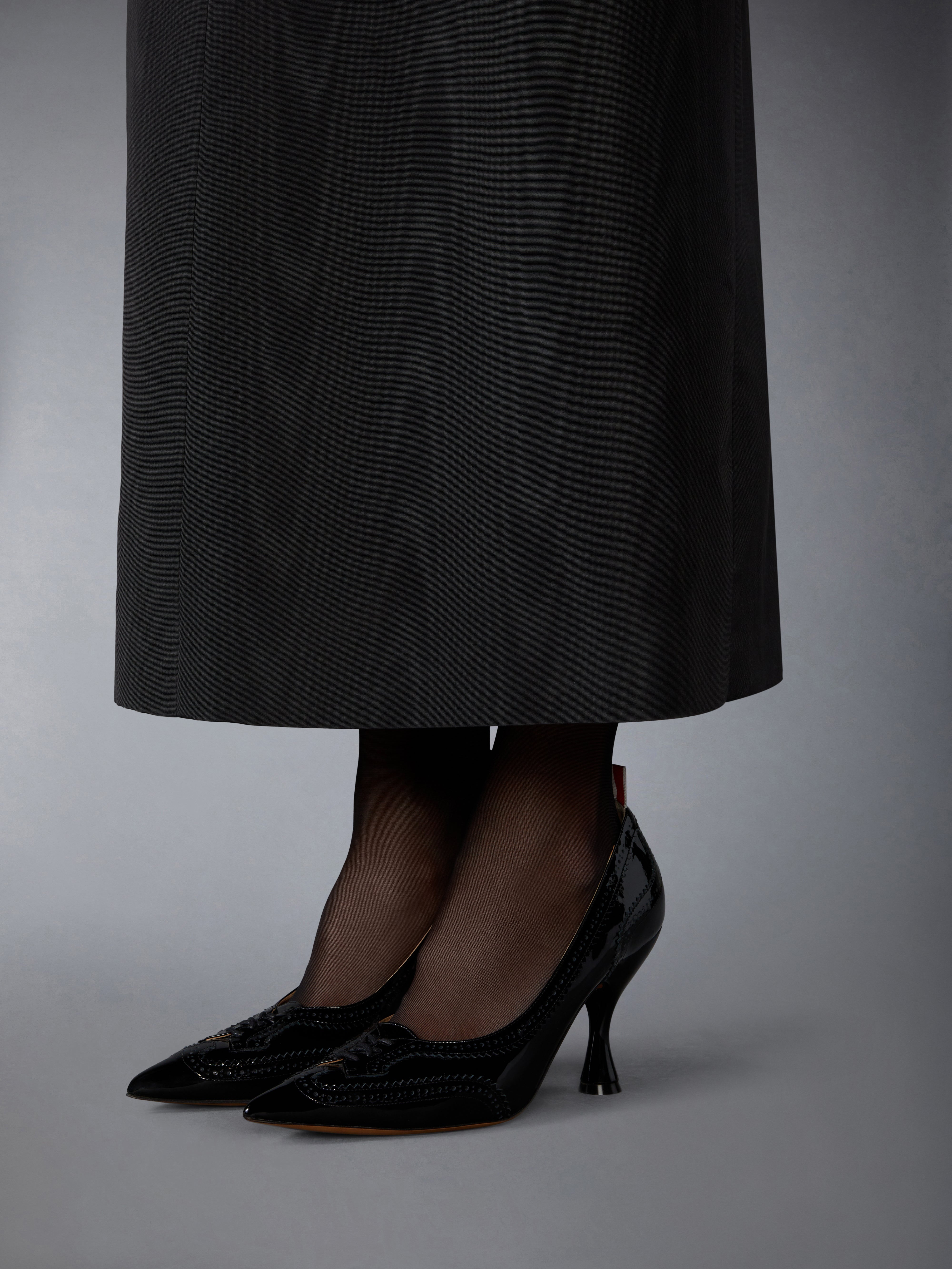 SOFT PATENT LEATHER WINGTIP 90MM CURVED HEEL PUMP - 4