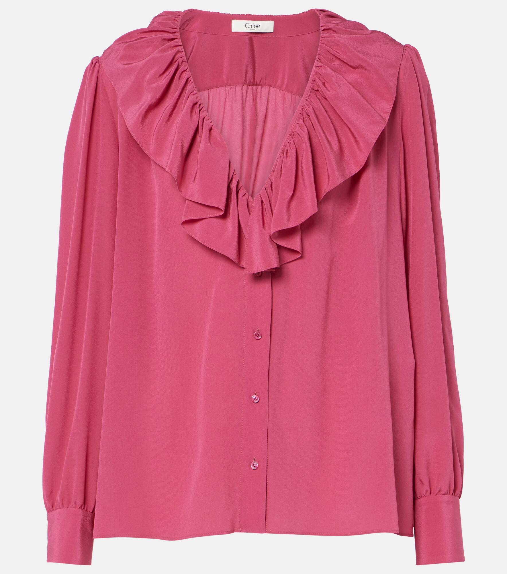 Ruffled silk blouse - 1