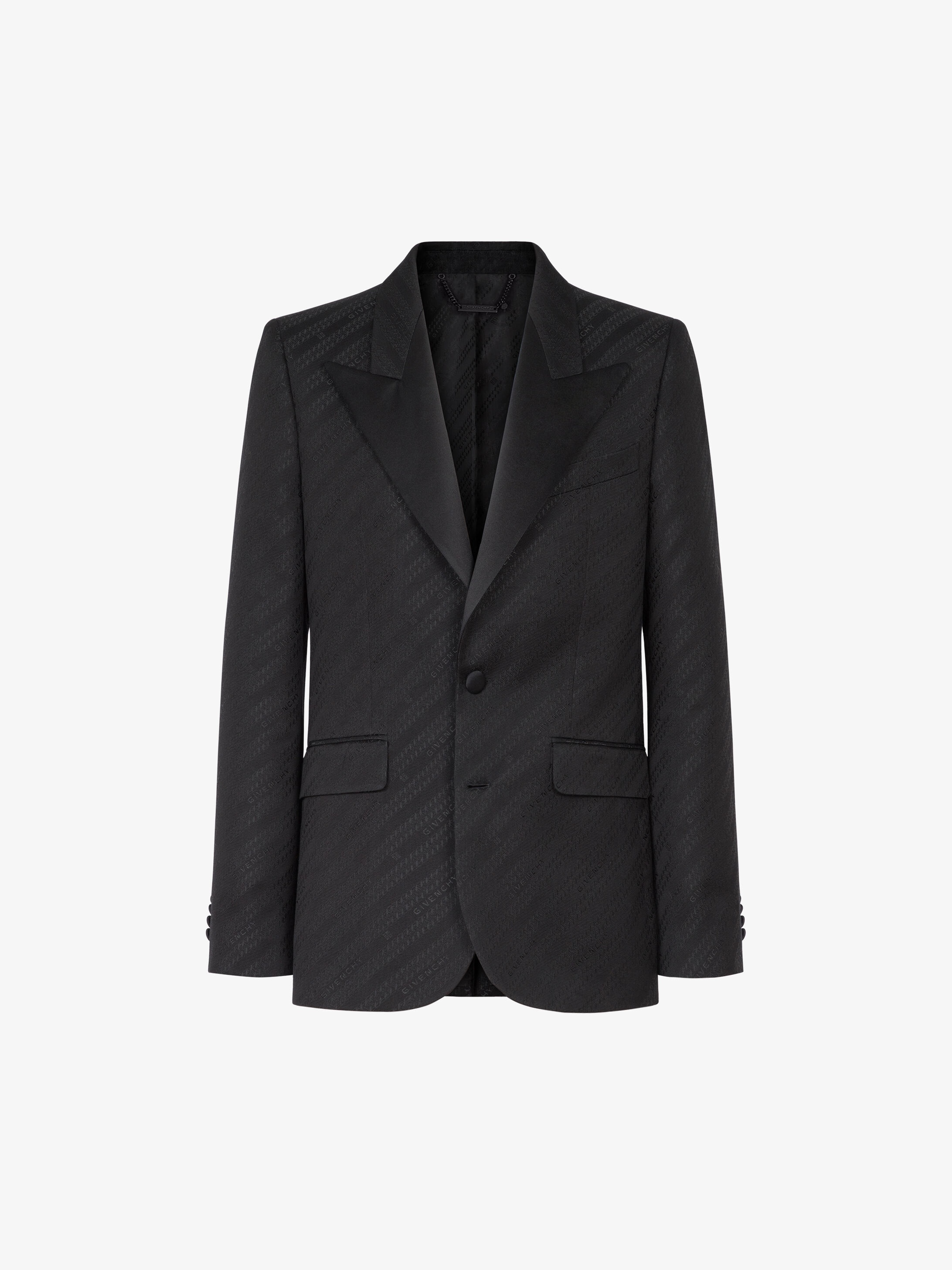 GIVENCHY Chain jacquard jacket with satin collar - 1