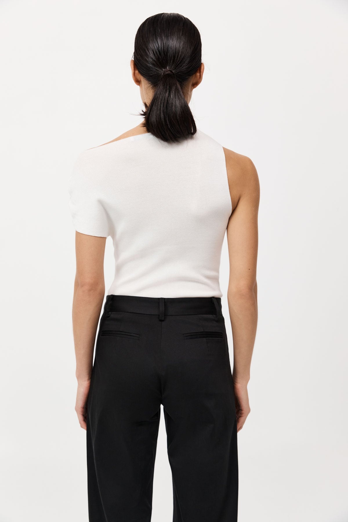 Asymmetric Knit Top - Off White - 4