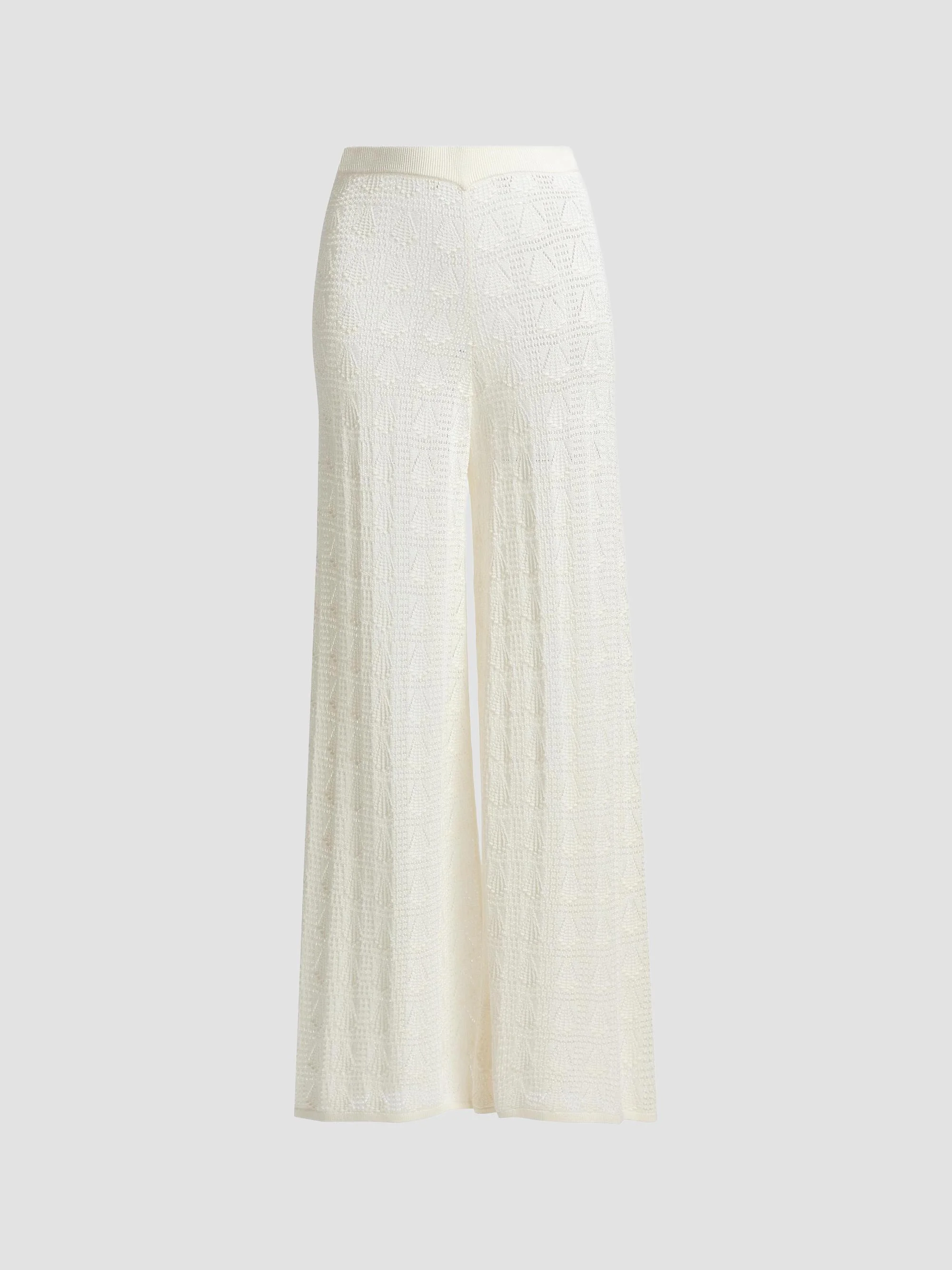 Women's Egeo Lace-Knit Wide-Leg Pants - Ivory - 1