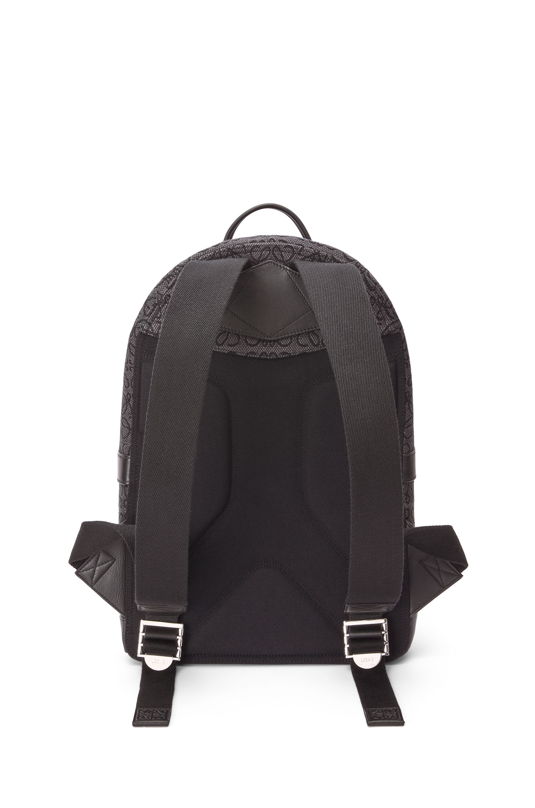 Round Backpack in Anagram jacquard and calfskin - 4