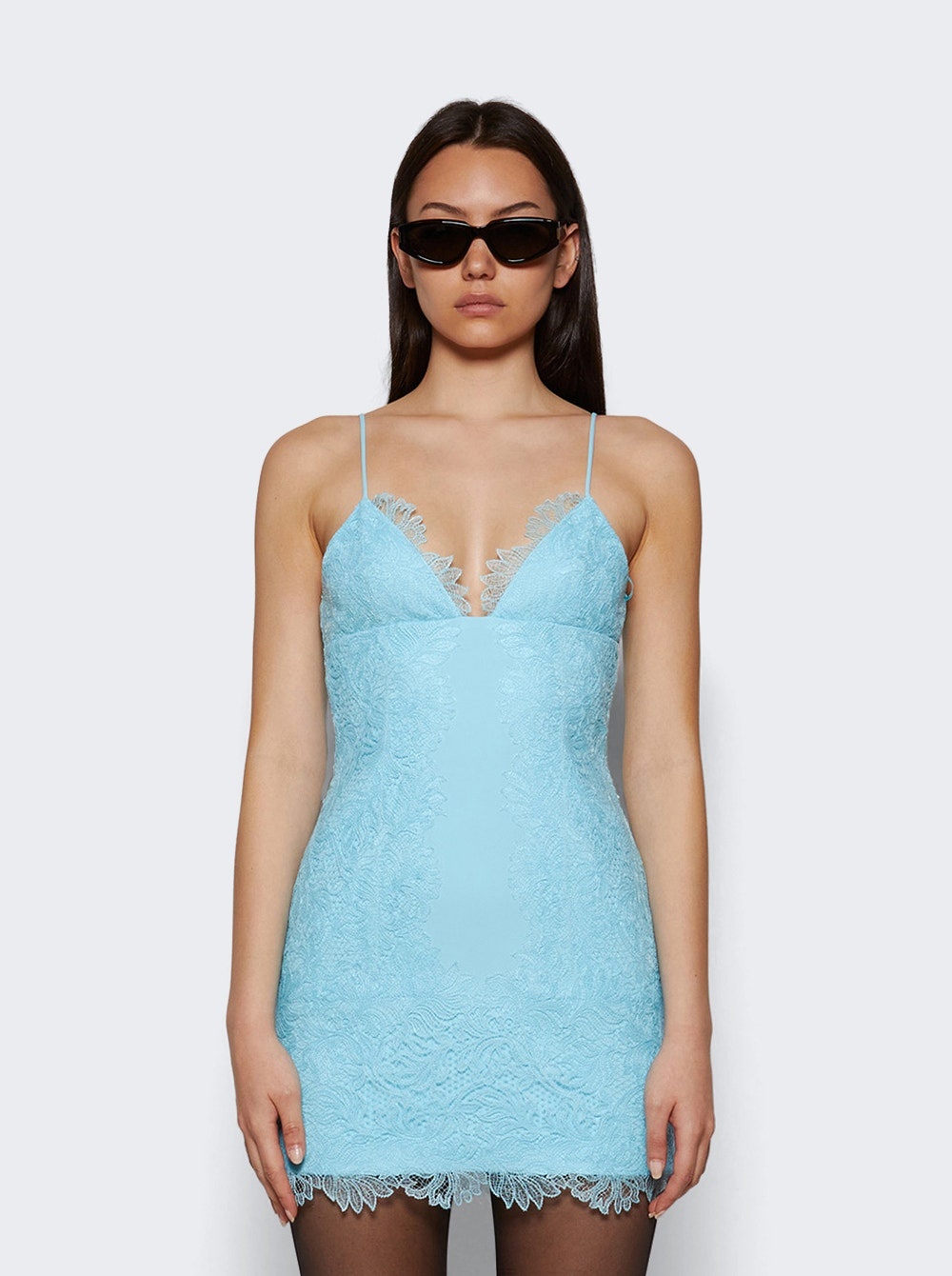 Lace Cami Mini Dress Blue - 2