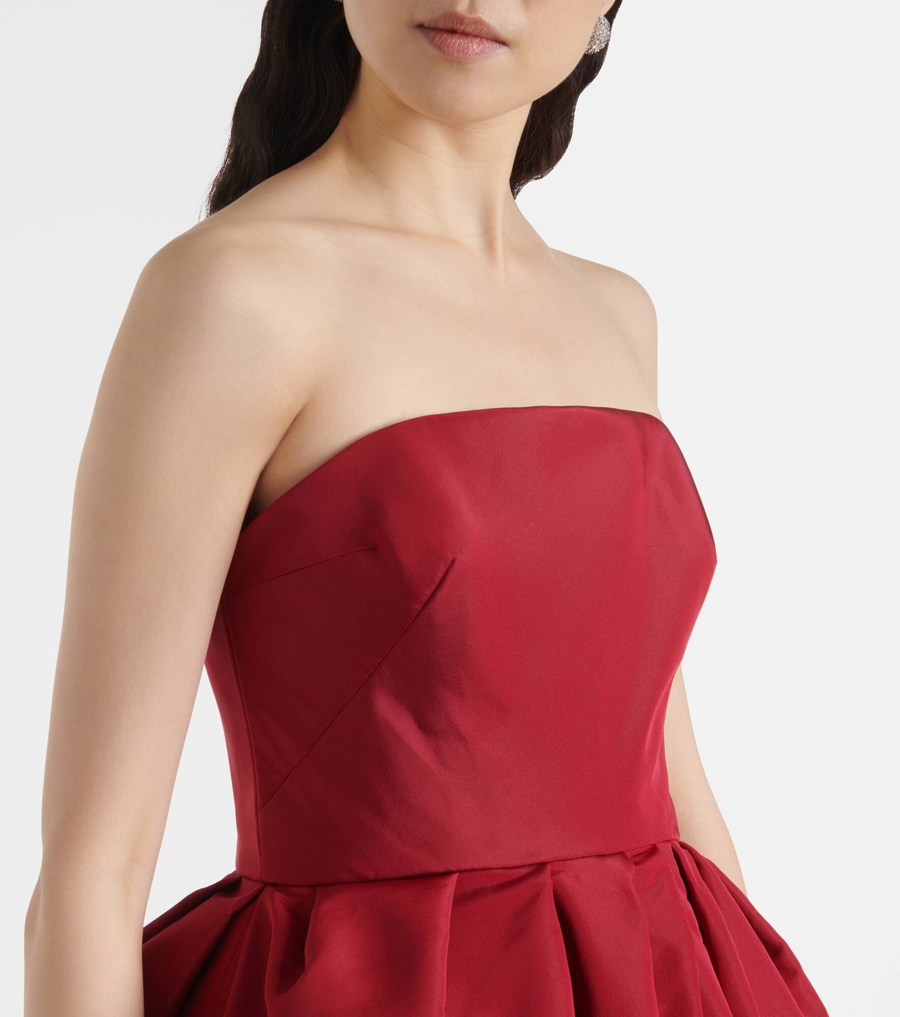 Strapless belted silk cocktail dress - 4