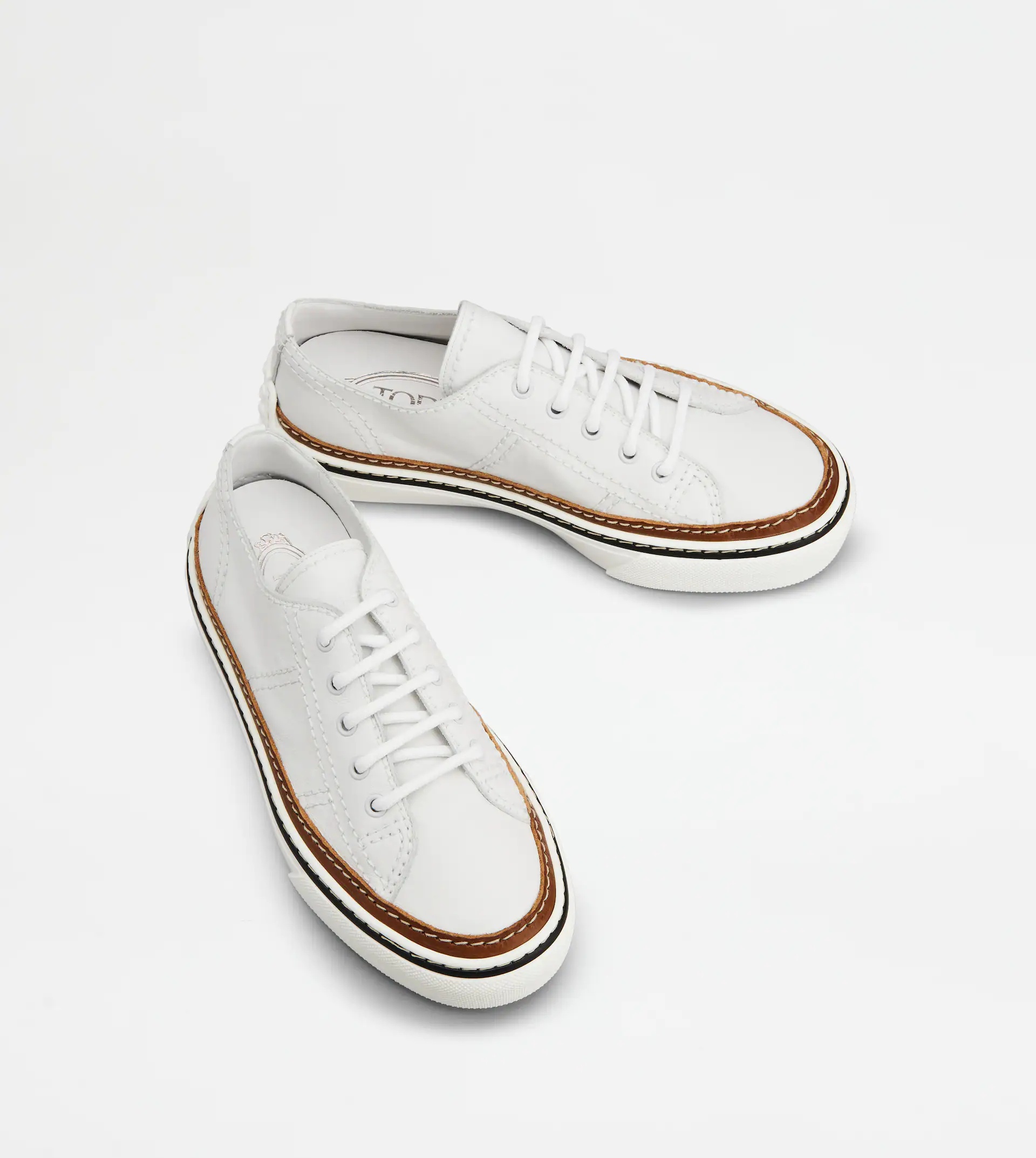 SNEAKERS IN LEATHER - WHITE - 3