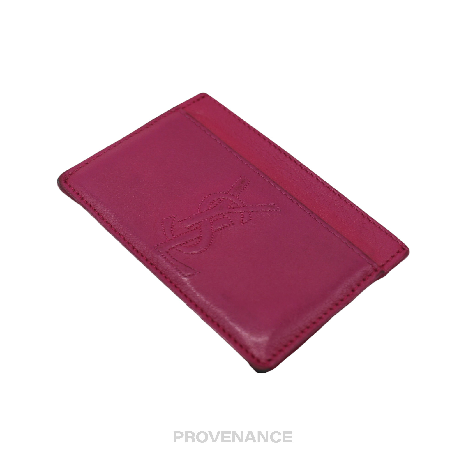SLP YSL Logo Card Holder Wallet - Fuchsia - 4