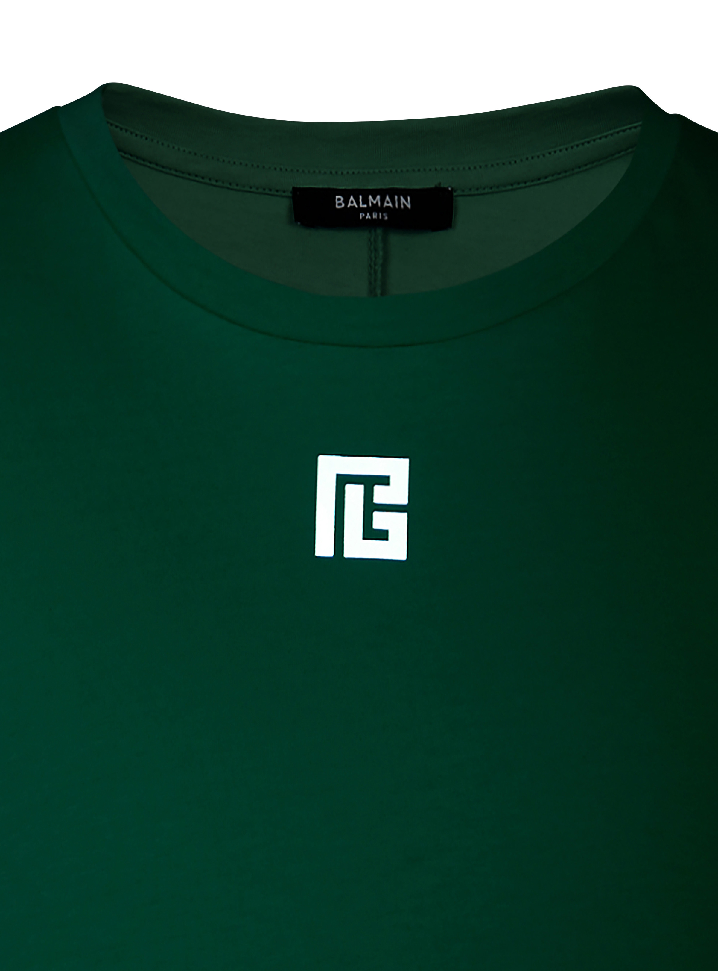T-shirt in eco-responsible cotton with reflective Balmain maxi logo print - 9