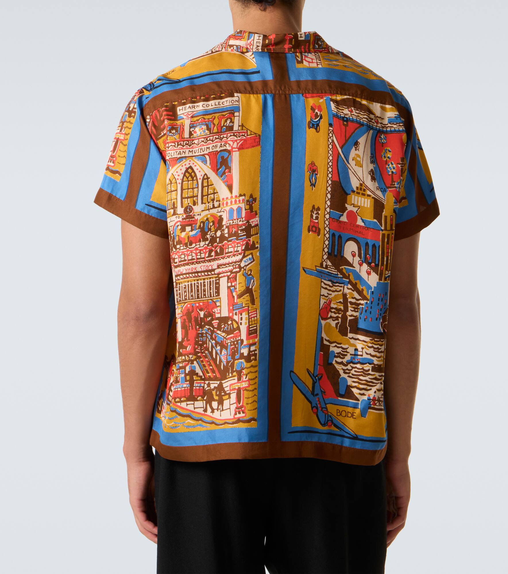 Manhattan Island printed silk bowling shirt - 4