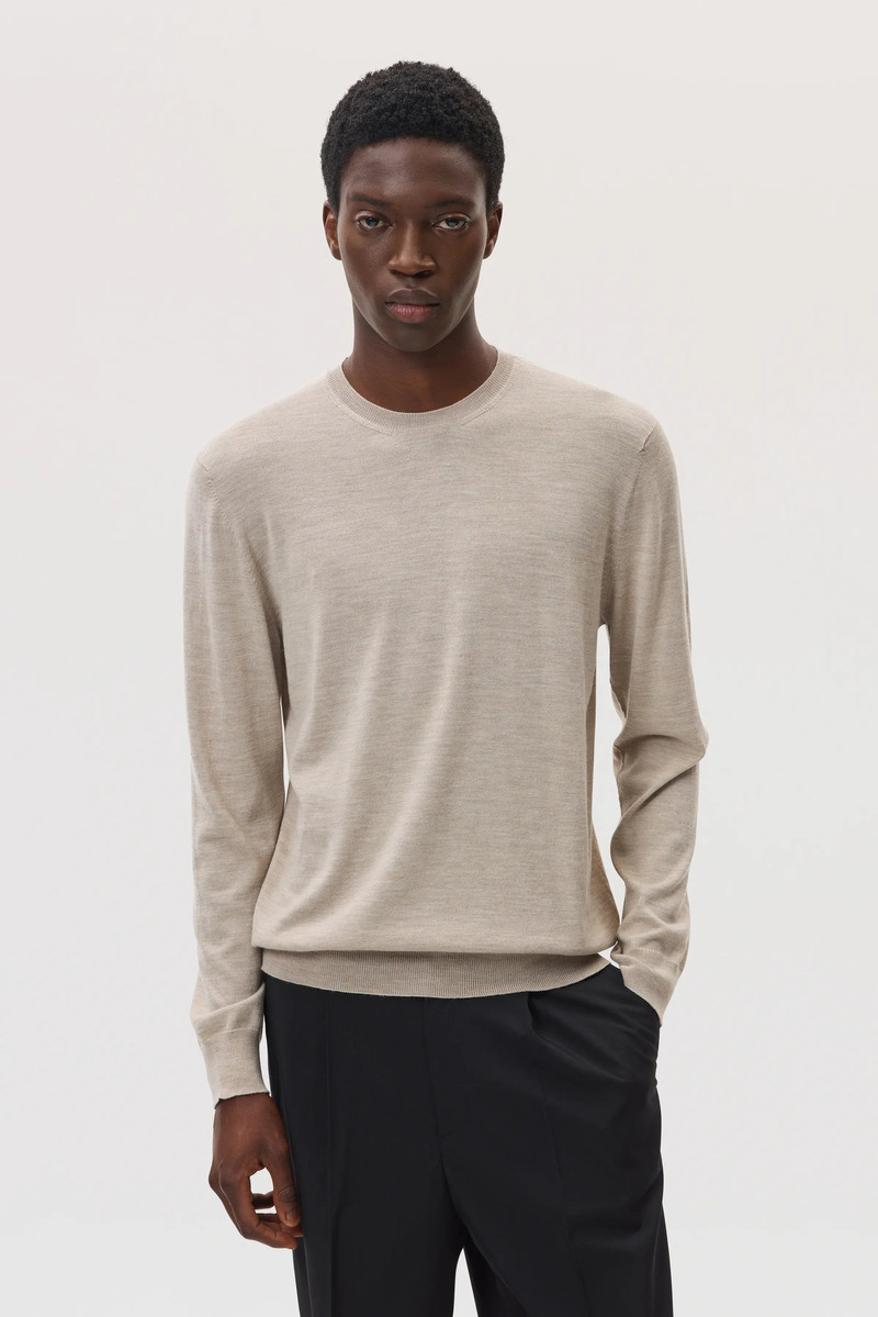 Merino Round Neck Natural Jumper 1