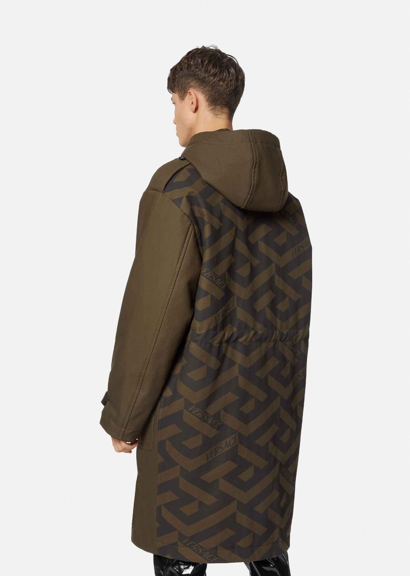 La Greca Print Gabardine Parka - 3