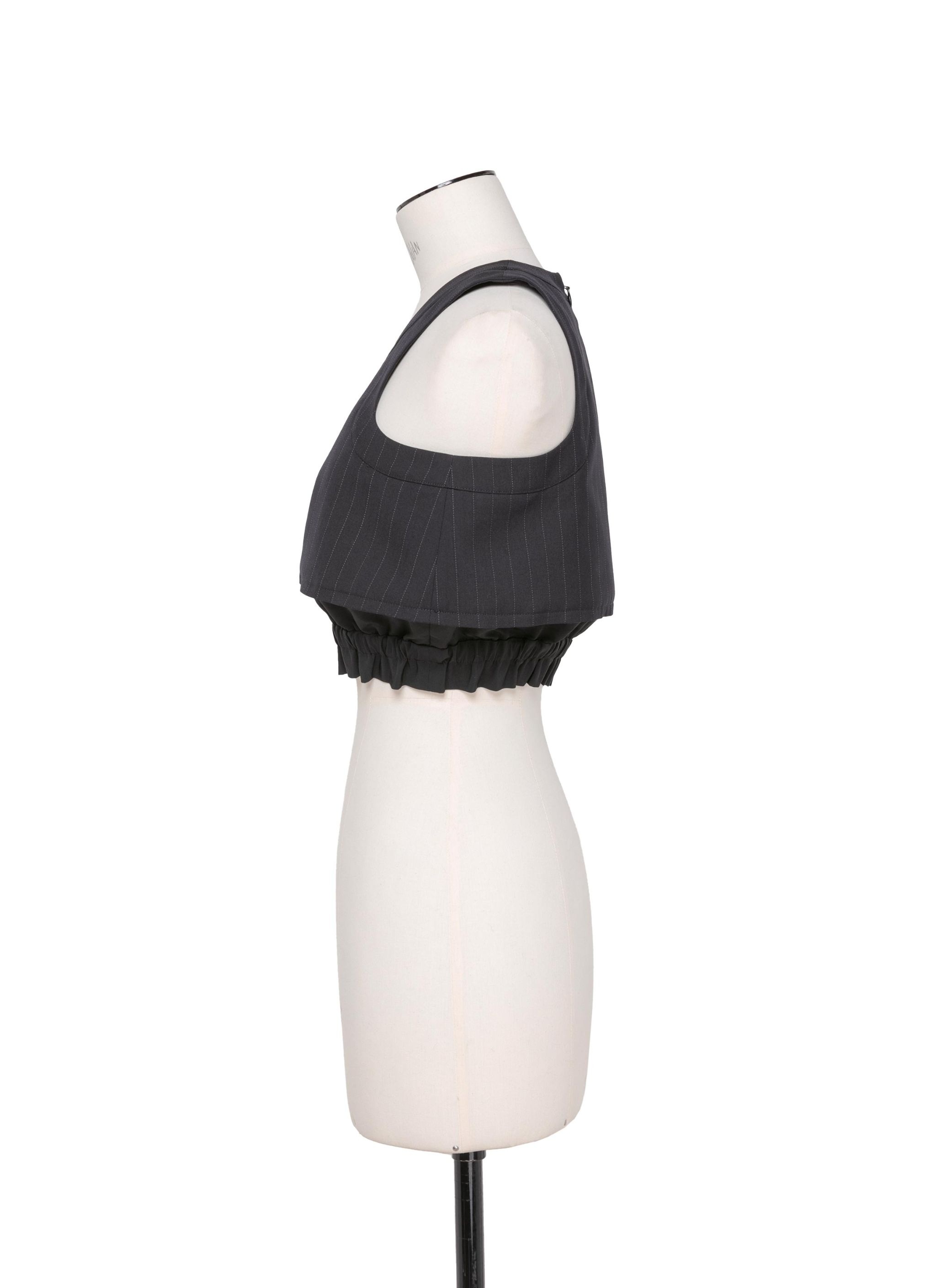Chalk Stripe Cropped Tank Top - 3