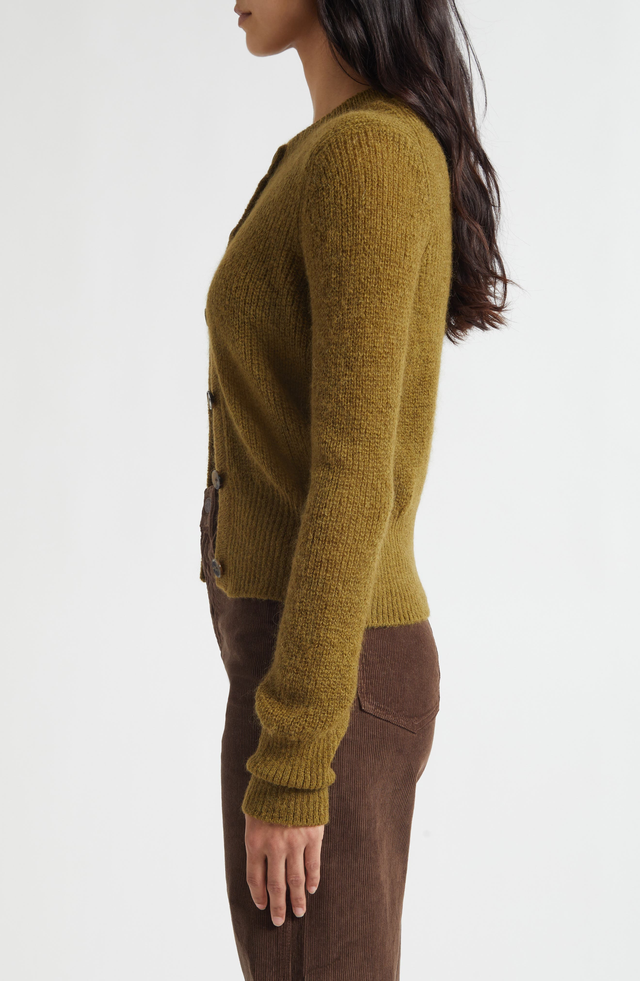 Veronica Beard Gilmour Crop Cardigan in Moss at Nordstrom - 4