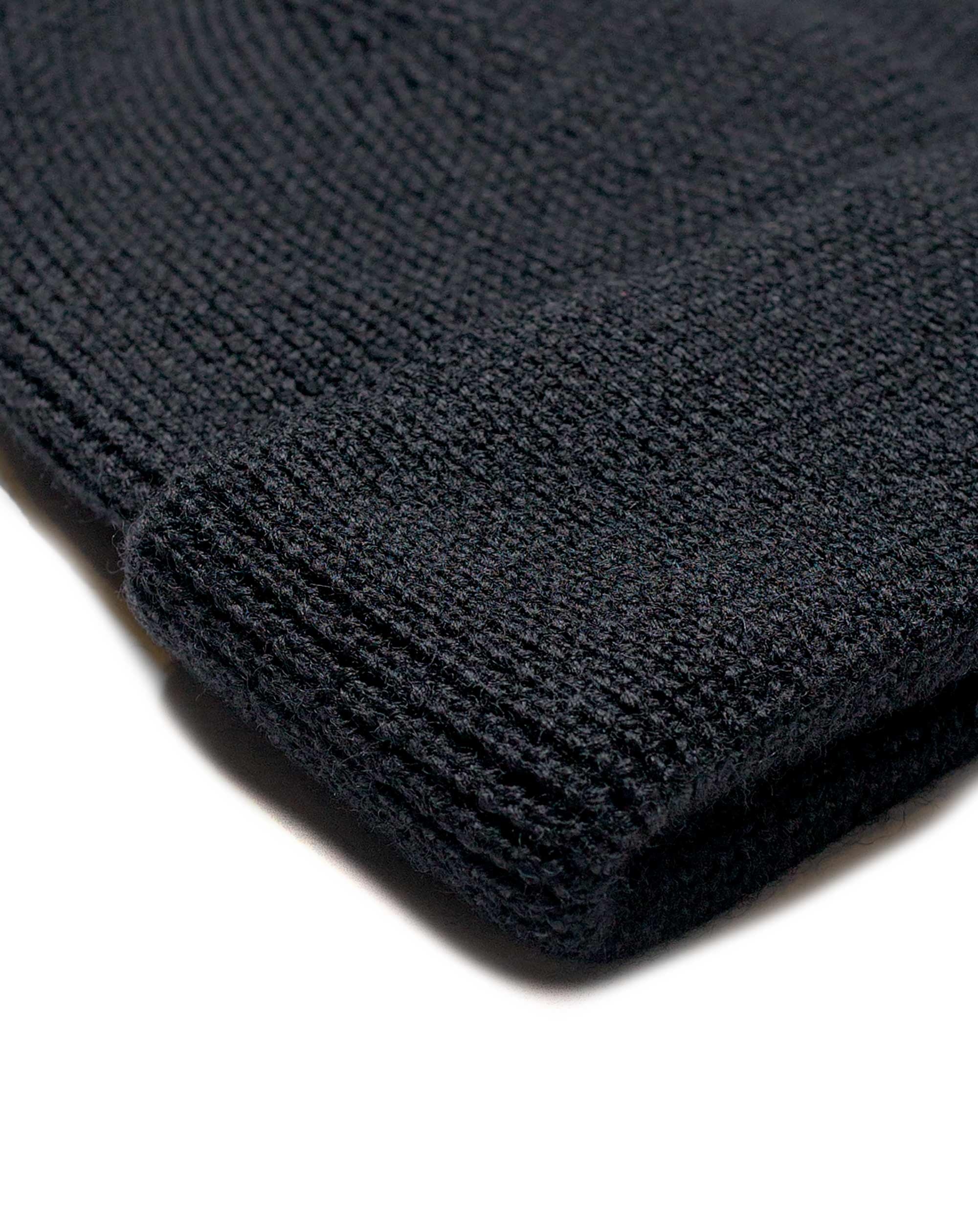 Knit Hat Black Rustic Merino - 2