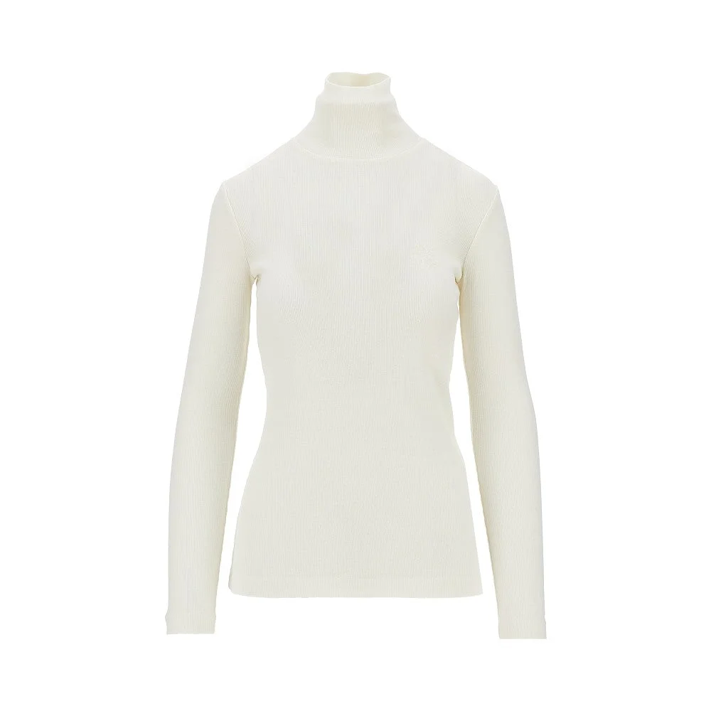 WOOL JERSEY TURTLENECK TOP - 1