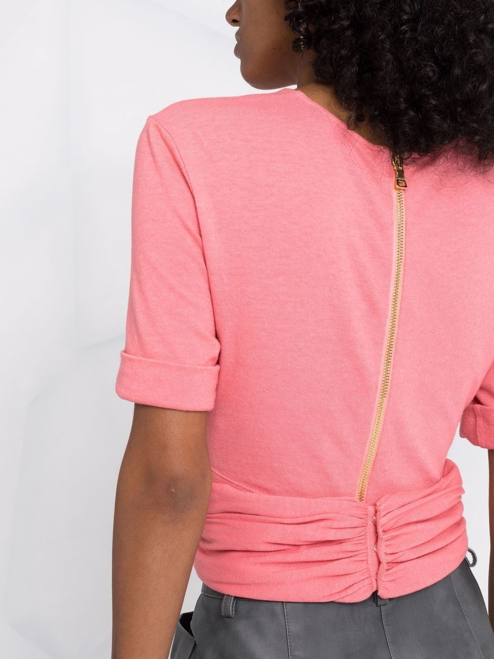 twist-detail cropped T-shirt - 3