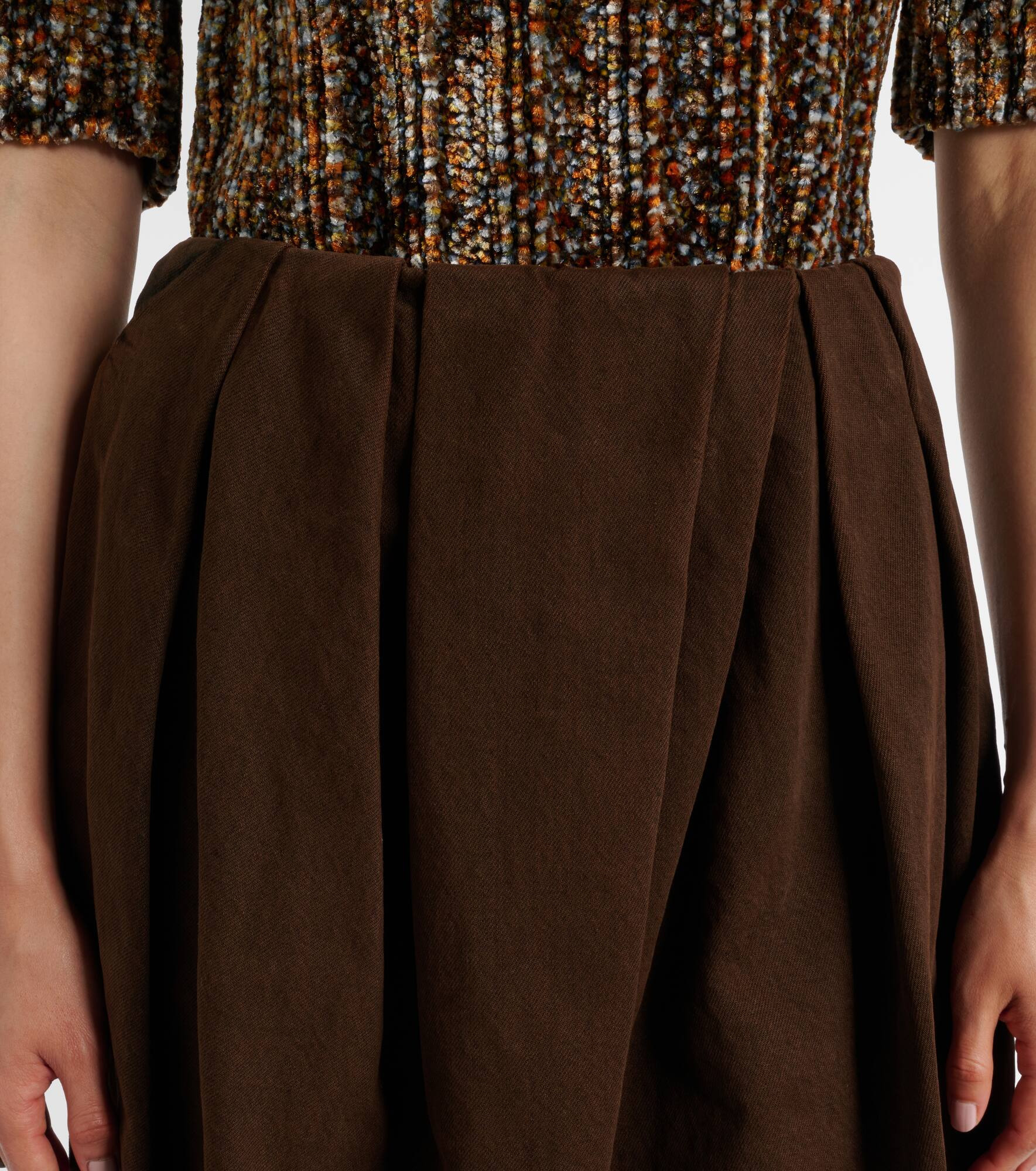 Draped denim midi skirt - 4