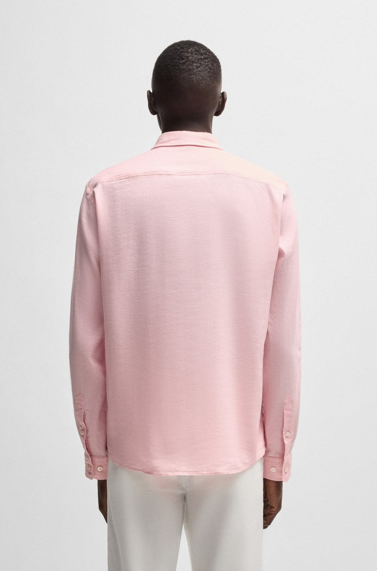 SLIM-FIT SHIRT IN STRETCH LINEN - 5