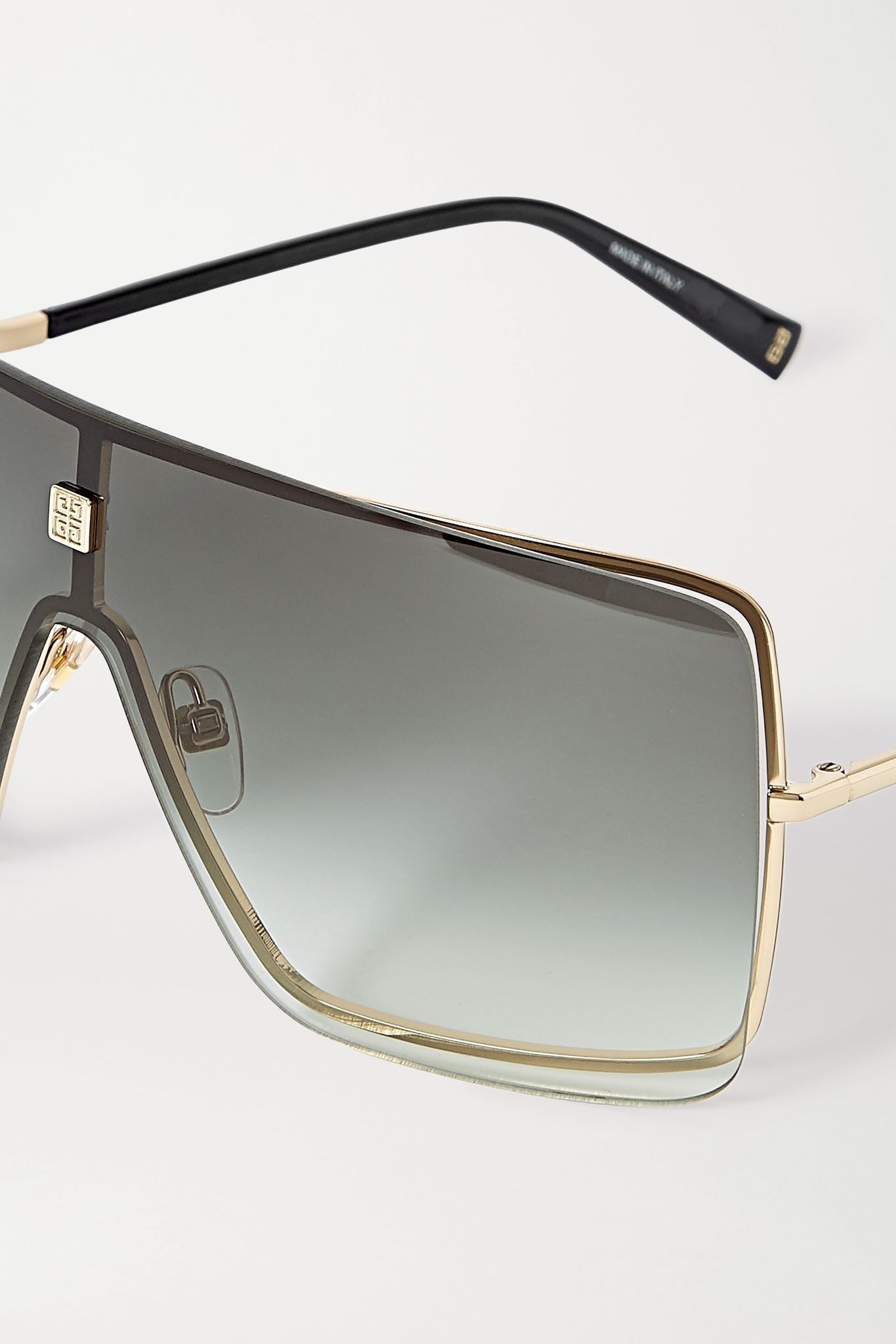 Oversized D-frame gold-tone and acetate sunglasses - 4