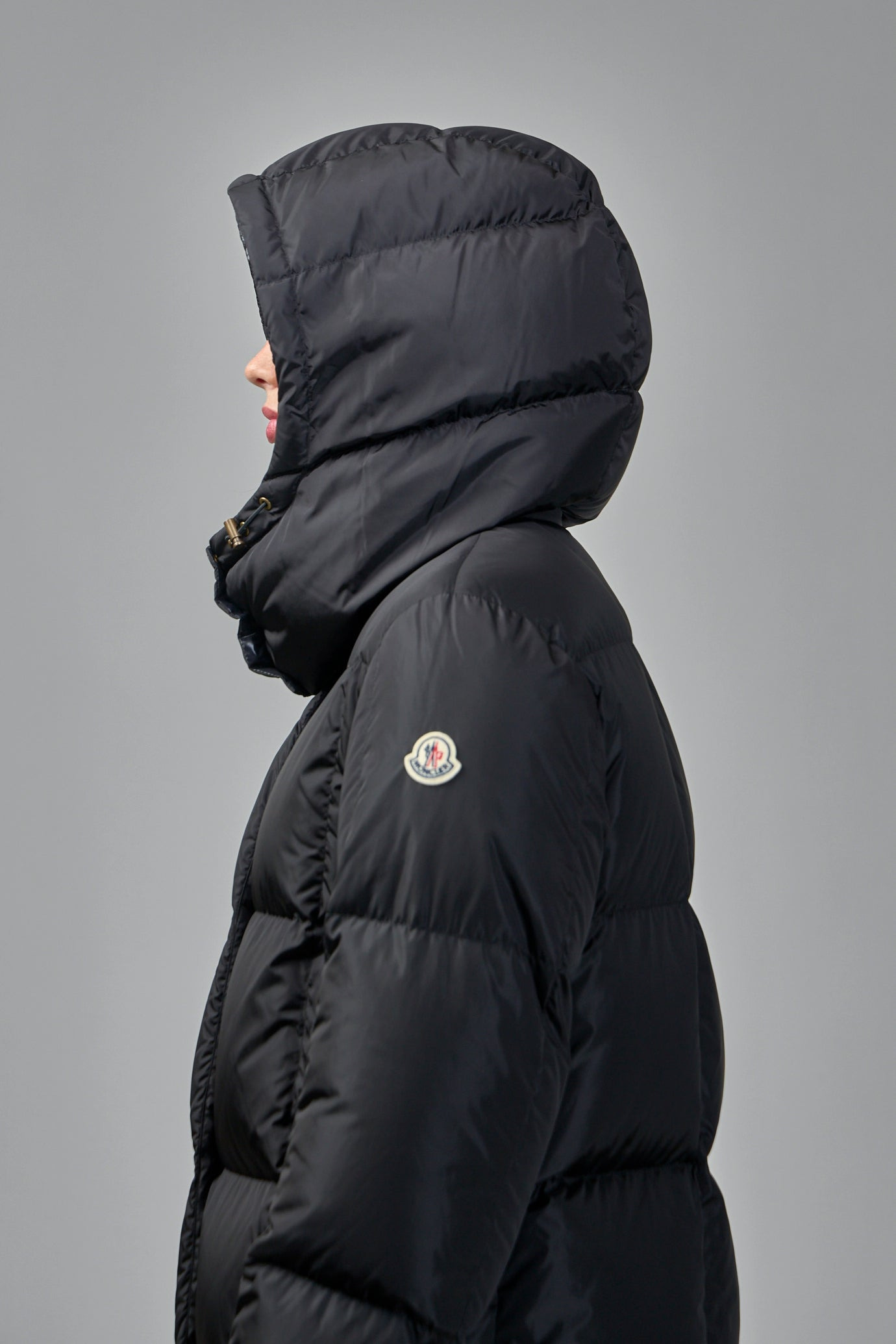 Litte Square Quilted Hooded Long Down Jacket - 5