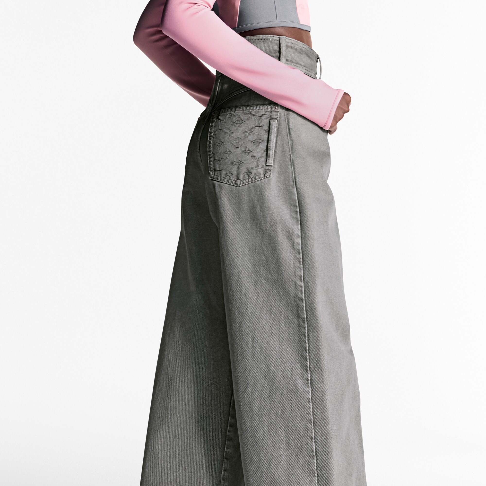 Denim Pleat Pants - 5