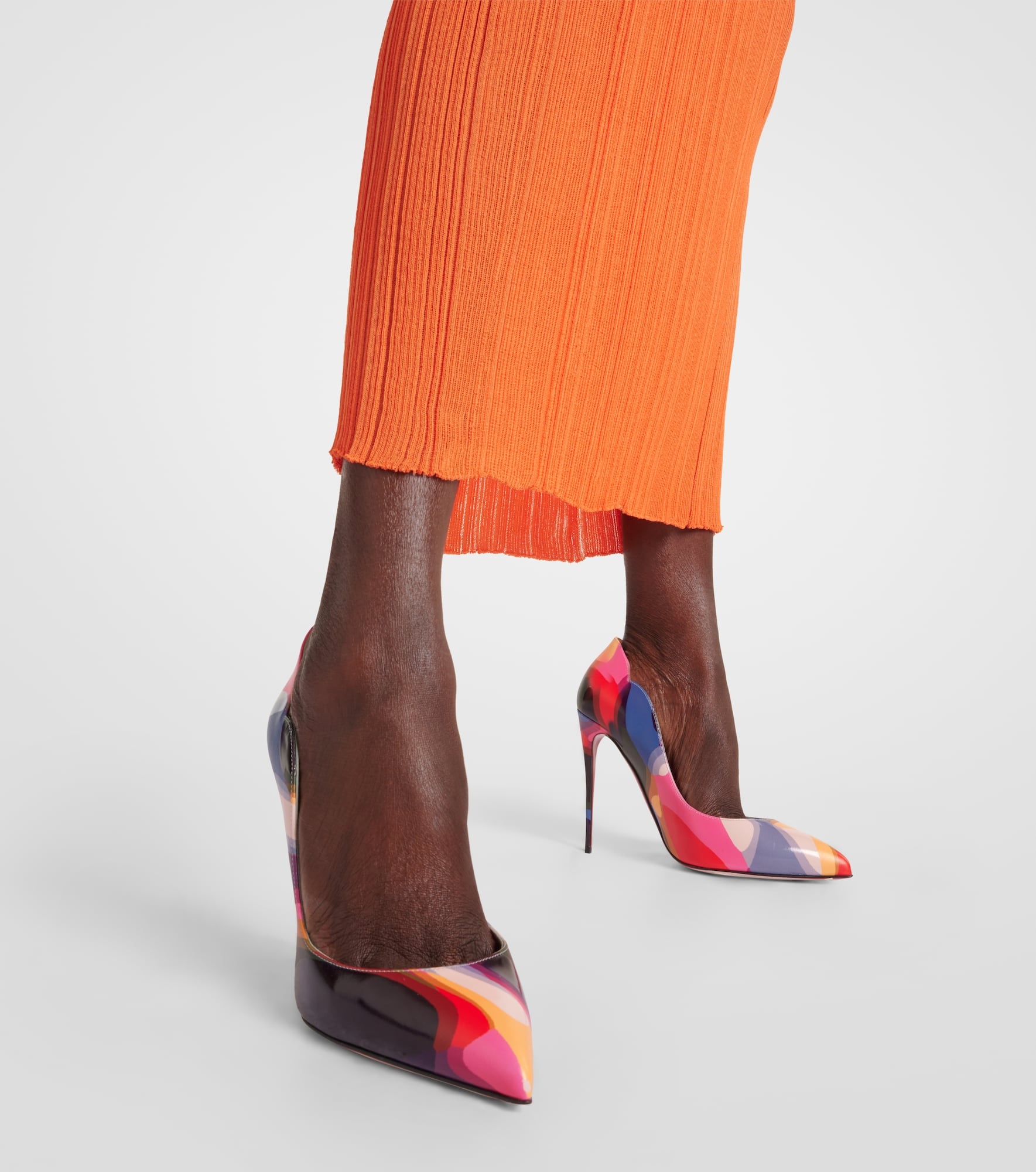 Hot Chick 100 printed leather pumps - 4