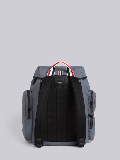 Thom Browne Medium Grey Ripstop Tricolor Webbing 4-Bar Backpack outlook