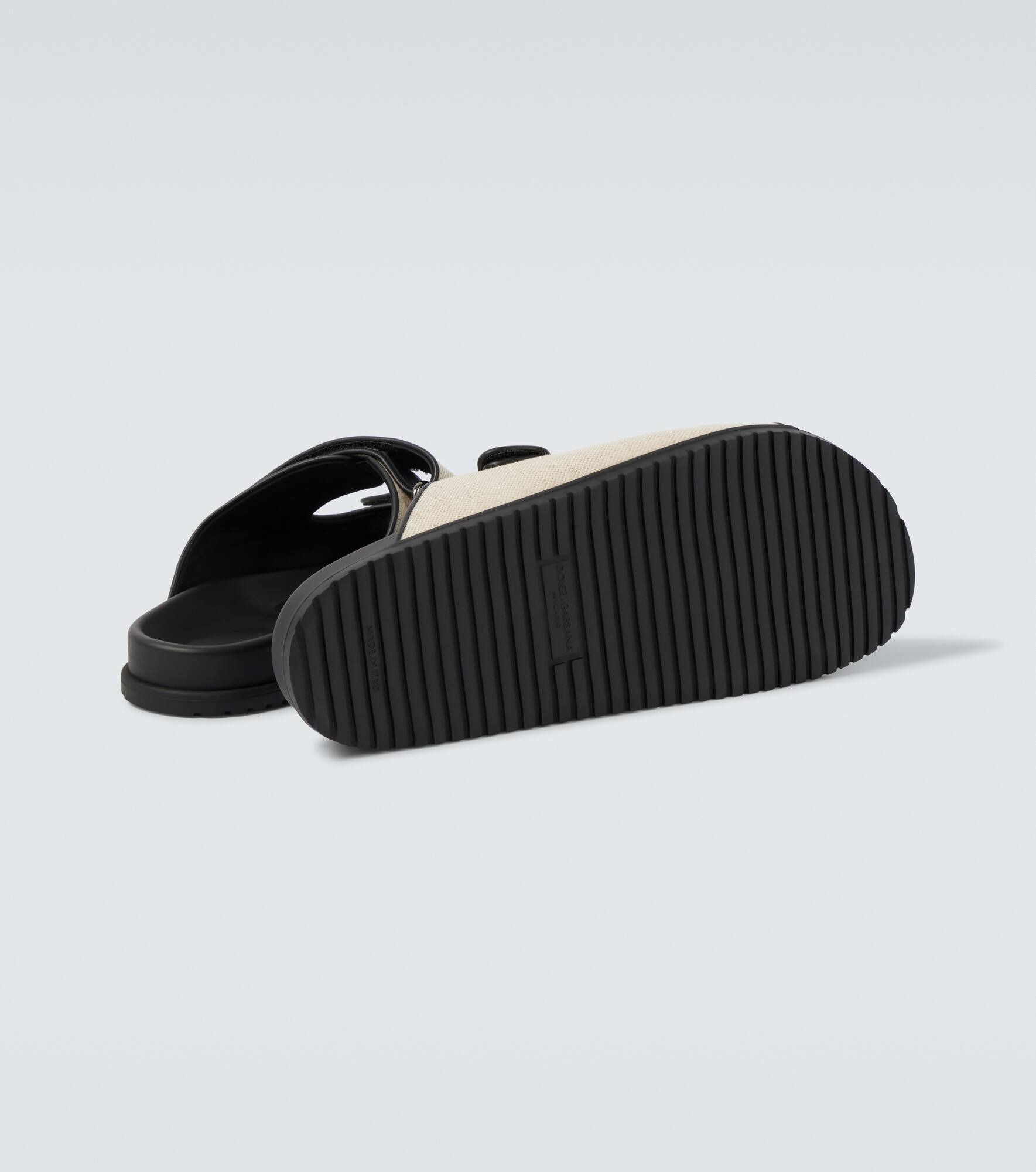 DG leather-trimmed canvas sandals - 7
