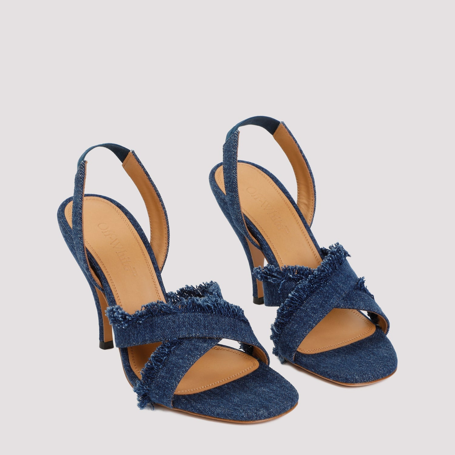 Off White Curvy Heel Denim Sandal Women - 3