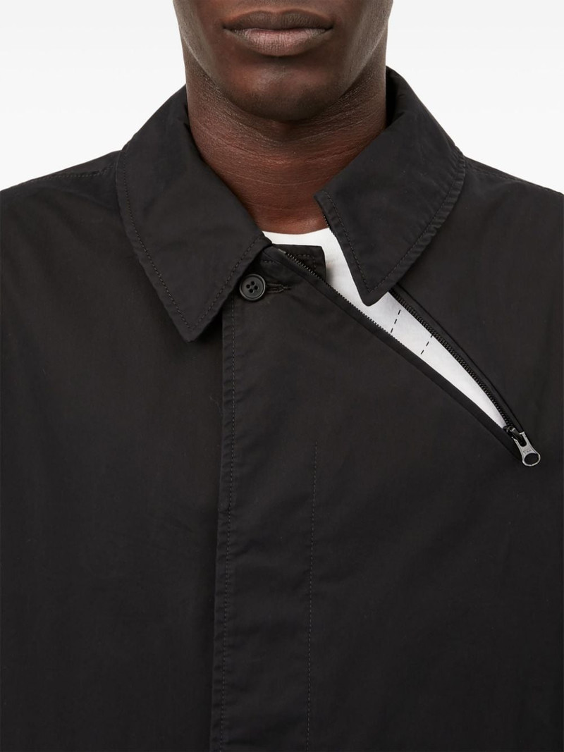 zip-detail cotton trench coat 7