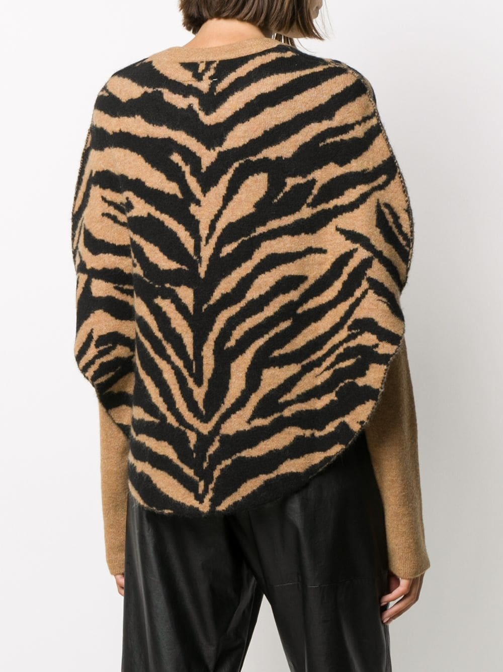 cape back tiger print sweater - 4