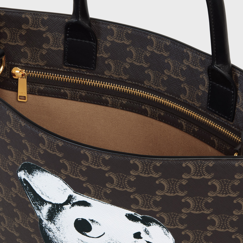 Medium Vertical Cabas in TRIOMPHE CANVAS ARTIST PRINT 4