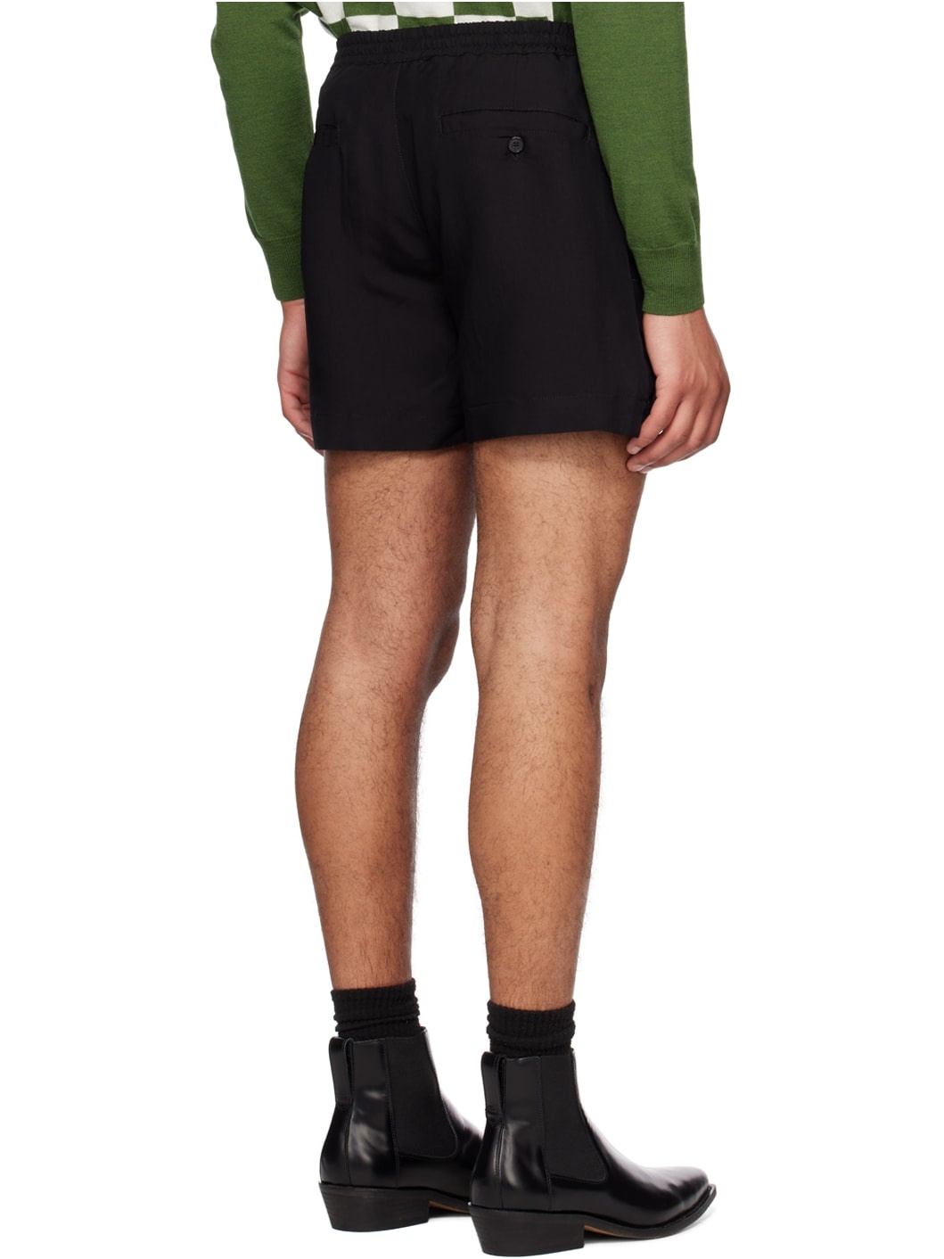 Black Crinkled Shorts - 3