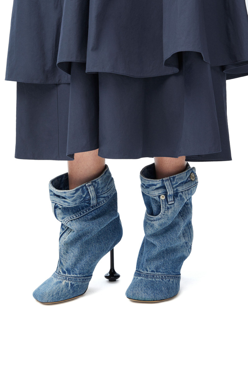 Loewe Toy ankle bootie in washed denim outlook