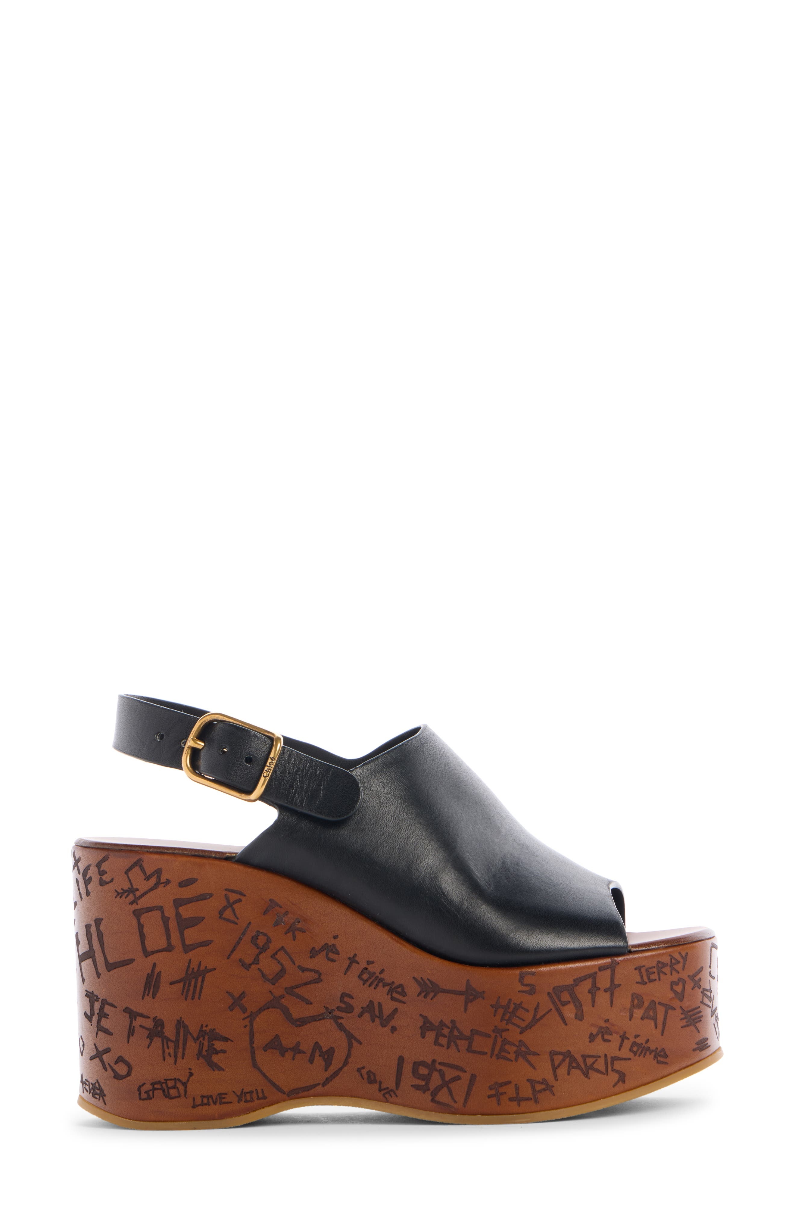 Chloé Maxime Platform Slingback Sandal in Black at Nordstrom - 3