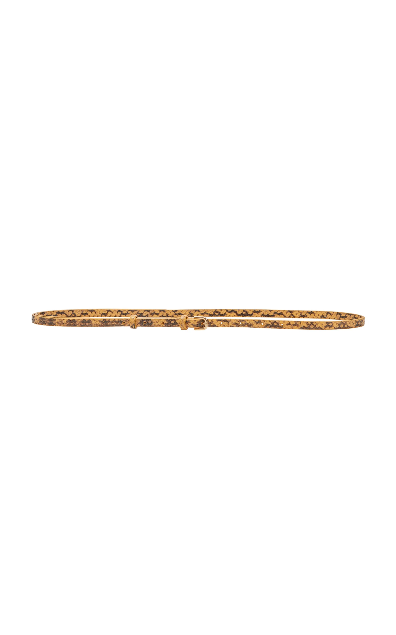 Snakeskin-Effect Leather Belt - 1