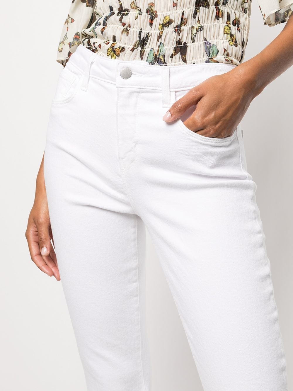 high-waisted cropped jeans - 5