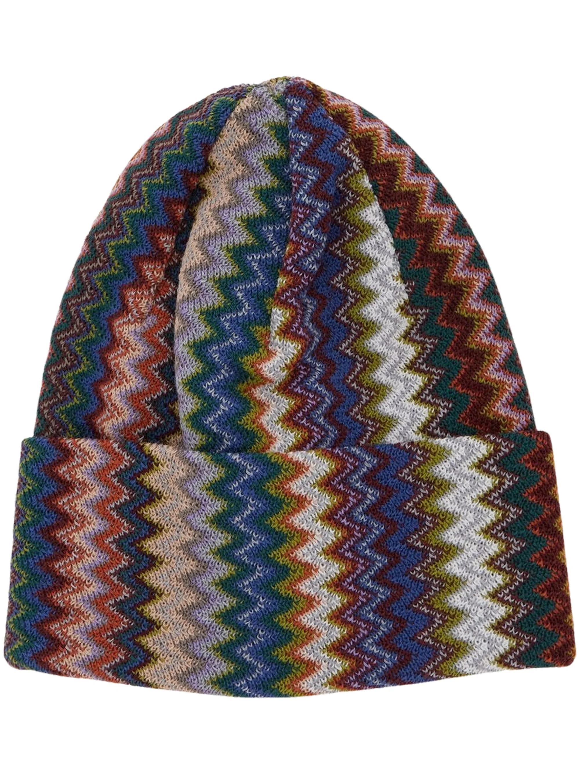 Zigzag Knitted Beanie - 1
