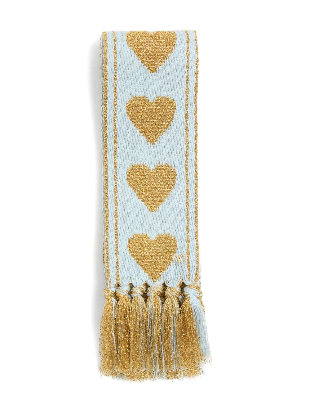 heart-patterned tassel scarf - 1