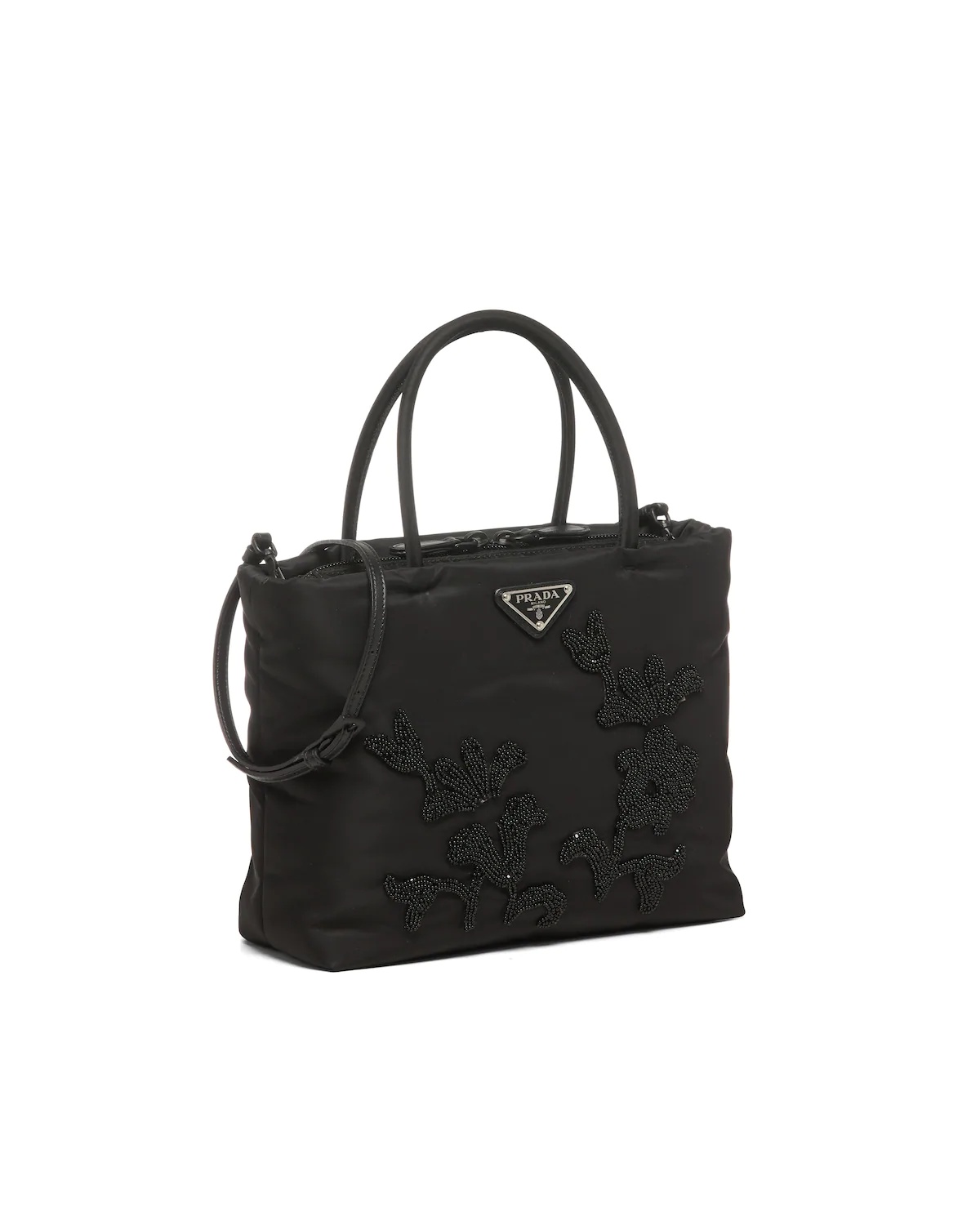 Embroidered nylon handbag - 3