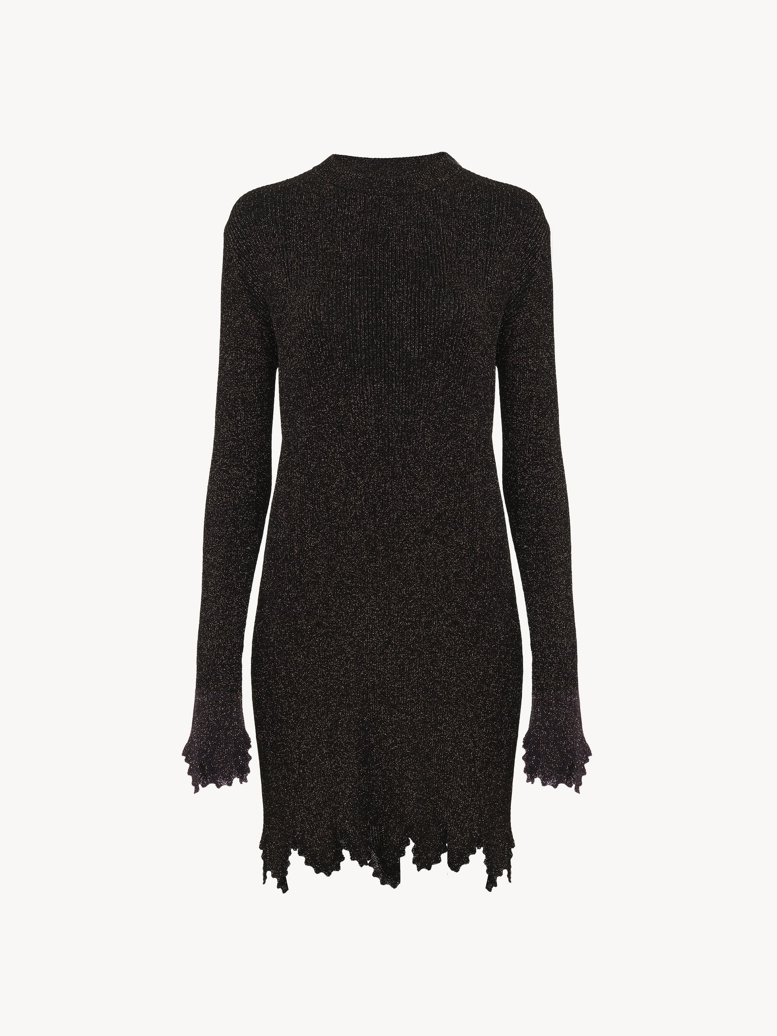 FITTED SCALLOP DRESS IN VISCOSE-BLEND KNIT - 2